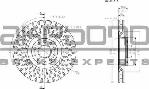 Akebono BN-0675 - Спирачен диск vvparts.bg