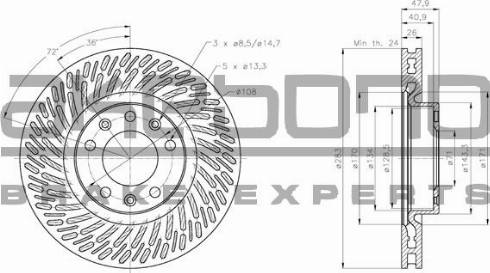 Akebono BN-0672 - Спирачен диск vvparts.bg