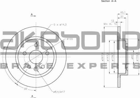 Akebono BN-0093 - Спирачен диск vvparts.bg