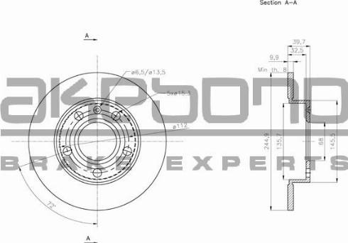 Akebono BN-0064 - Спирачен диск vvparts.bg