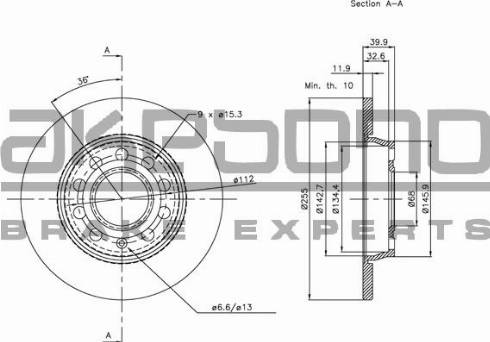 Akebono BN-0063E - Спирачен диск vvparts.bg