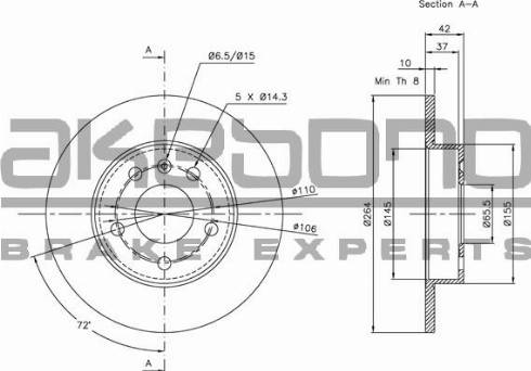 Akebono BN-0011 - Спирачен диск vvparts.bg