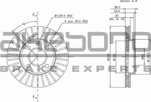 Akebono BN-0083 - Спирачен диск vvparts.bg