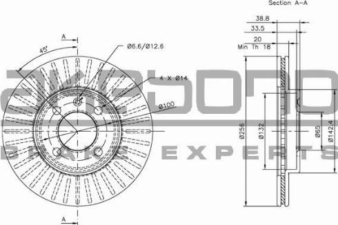 Akebono BN-0034 - Спирачен диск vvparts.bg