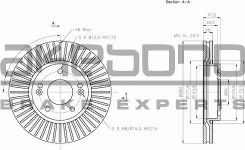 Akebono BN-0123 - Спирачен диск vvparts.bg