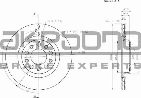 Akebono BN-0847 - Спирачен диск vvparts.bg