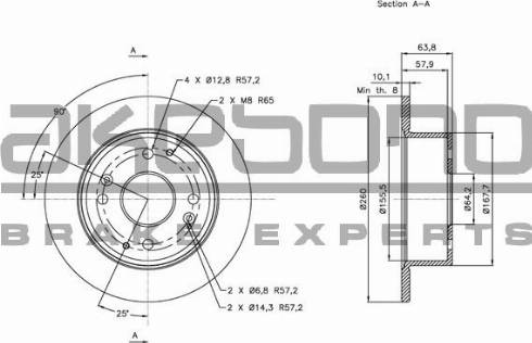 Akebono BN-0860 - Спирачен диск vvparts.bg