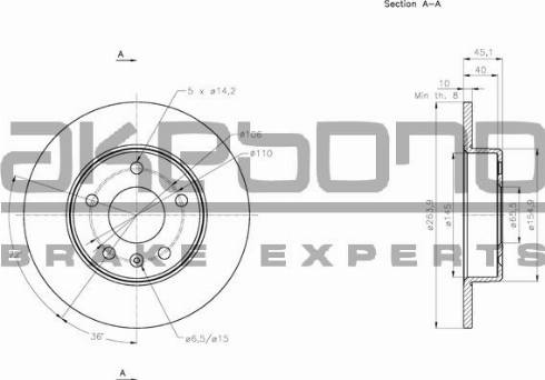 Akebono BN-0862E - Спирачен диск vvparts.bg