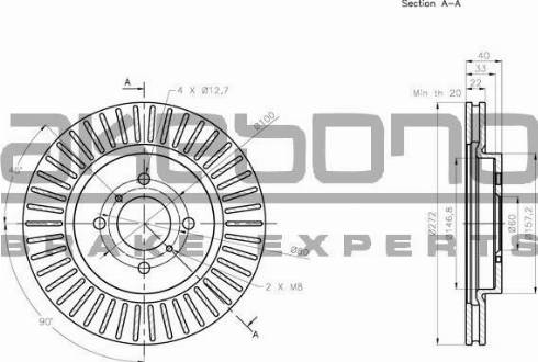 Akebono BN-0801 - Спирачен диск vvparts.bg