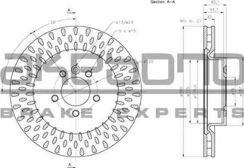 Akebono BN-0839 - Спирачен диск vvparts.bg