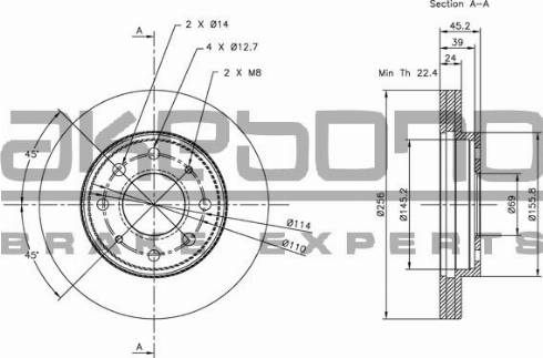 Akebono BN-1369E - Спирачен диск vvparts.bg