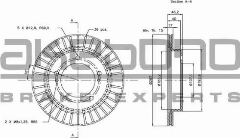 Akebono BN-0870 - Спирачен диск vvparts.bg