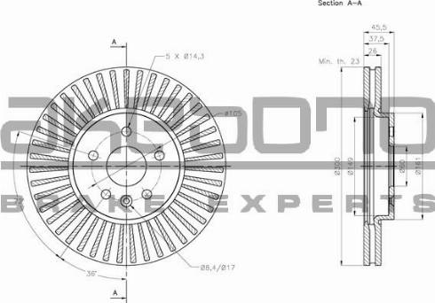 Akebono BN-0395 - Спирачен диск vvparts.bg