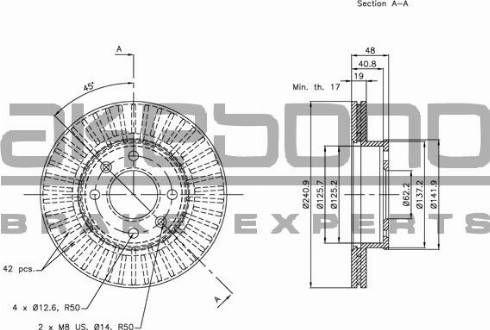 Akebono BN-0342 - Спирачен диск vvparts.bg