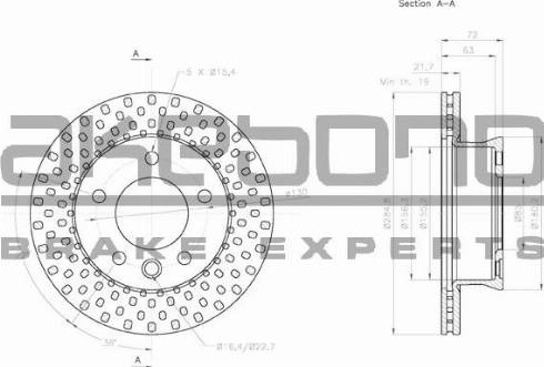 Akebono BN-0364 - Спирачен диск vvparts.bg