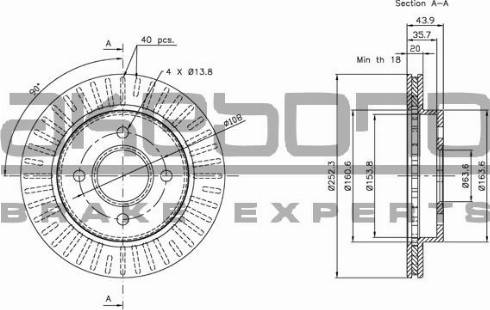 Akebono BN-0301 - Спирачен диск vvparts.bg