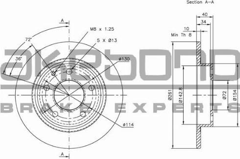 Akebono BN-0303 - Спирачен диск vvparts.bg