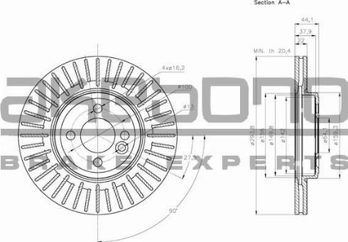 Akebono BN-0240 - Спирачен диск vvparts.bg