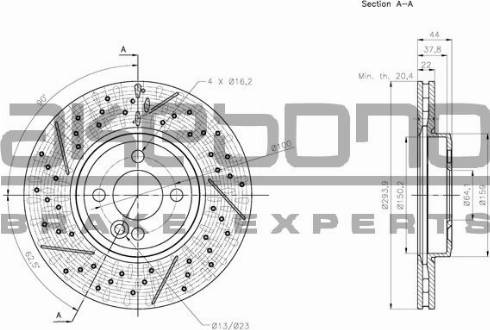 Akebono BN-0242E - Спирачен диск vvparts.bg