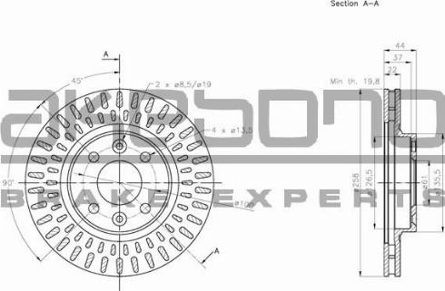 Akebono BN-0259 - Спирачен диск vvparts.bg