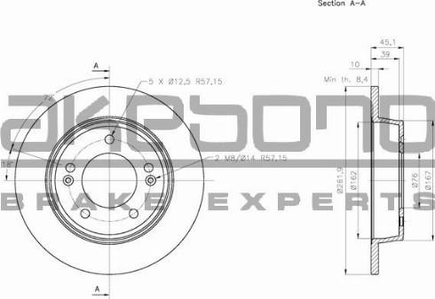 Akebono BN-0257 - Спирачен диск vvparts.bg