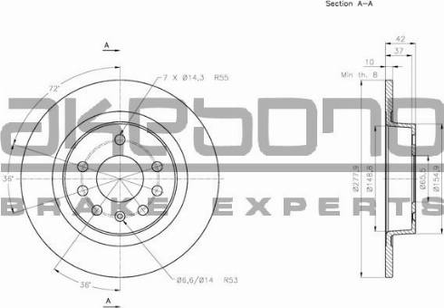 Akebono BN-0213 - Спирачен диск vvparts.bg