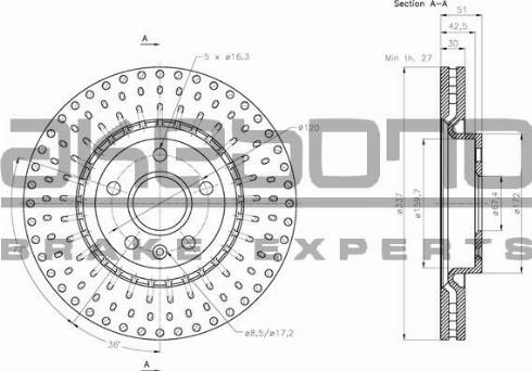 Akebono BN-0238 - Спирачен диск vvparts.bg