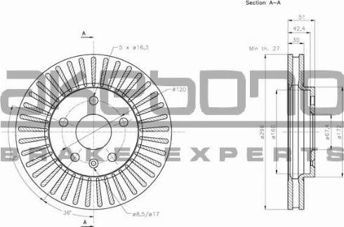 Akebono BN-0226 - Спирачен диск vvparts.bg