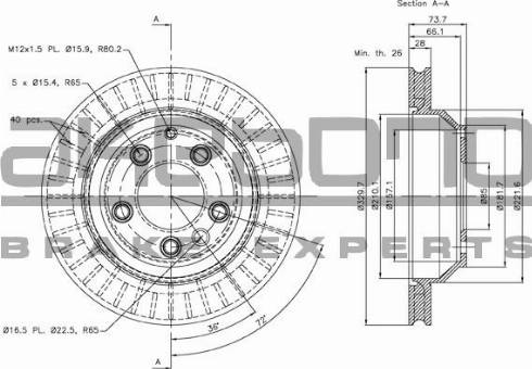 Akebono BN-0227E - Спирачен диск vvparts.bg