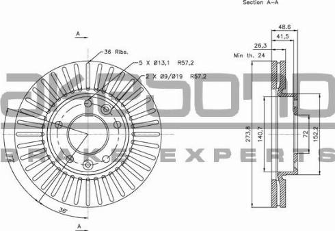 Akebono BN-0766 - Спирачен диск vvparts.bg