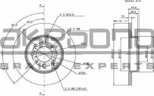 Akebono BN-0768E - Спирачен диск vvparts.bg