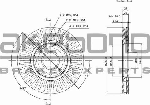 Akebono BN-0700 - Спирачен диск vvparts.bg