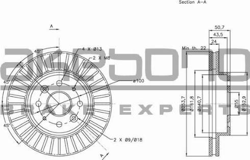 Akebono BN-0715 - Спирачен диск vvparts.bg