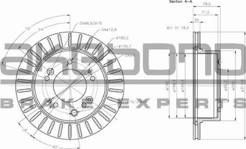 Akebono BN-0734 - Спирачен диск vvparts.bg