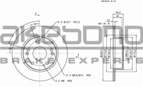 Akebono BN-0738E - Спирачен диск vvparts.bg