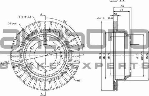 Akebono BN-0723 - Спирачен диск vvparts.bg