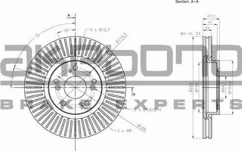 Akebono BN-0773E - Спирачен диск vvparts.bg