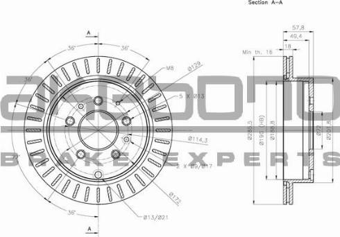 Akebono BN-1049 - Спирачен диск vvparts.bg