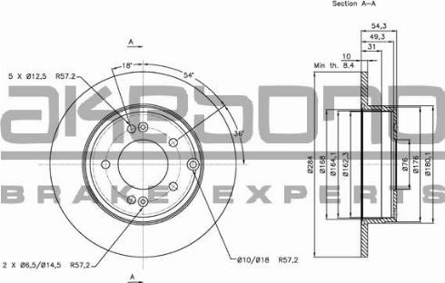 Akebono BN-1059E - Спирачен диск vvparts.bg