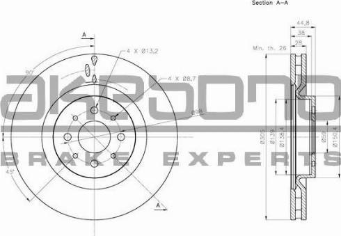 Akebono BN-1069 - Спирачен диск vvparts.bg