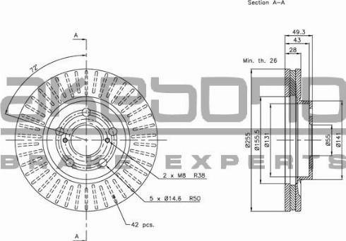 Akebono BN-1012 - Спирачен диск vvparts.bg