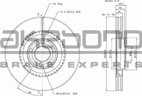 Akebono BN-1033 - Спирачен диск vvparts.bg