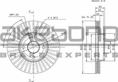 Akebono BN-1022 - Спирачен диск vvparts.bg