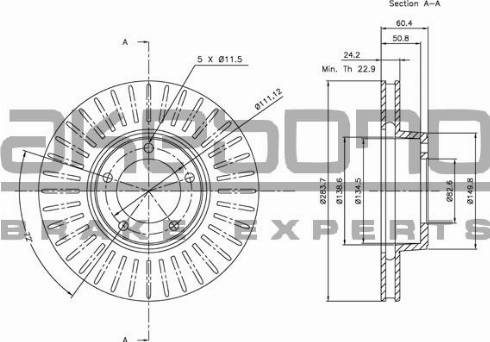 Akebono BN-1073 - Спирачен диск vvparts.bg