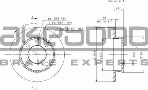 Akebono BN-1072 - Спирачен диск vvparts.bg