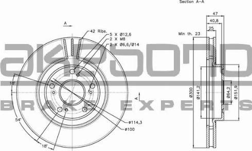 Akebono BN-1194E - Спирачен диск vvparts.bg