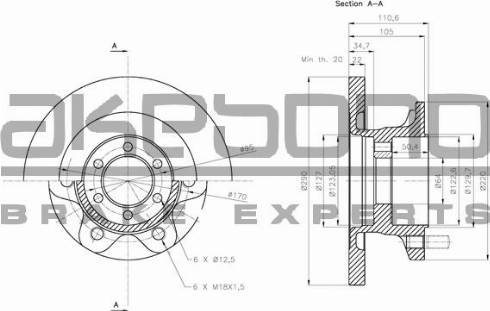 Akebono BN-1144E - Спирачен диск vvparts.bg