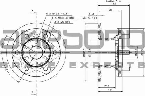 Akebono BN-1359E - Спирачен диск vvparts.bg