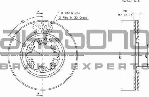 Akebono BN-1351E - Спирачен диск vvparts.bg