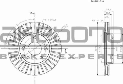 Akebono BN-1369E - Спирачен диск vvparts.bg